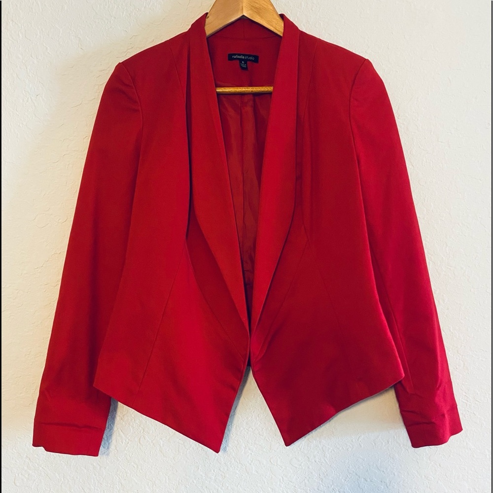 Rafaella studio red open blazer size 6